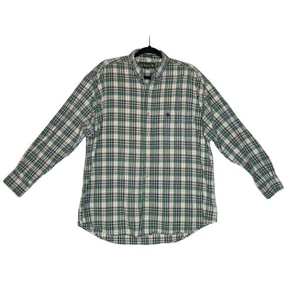 Knights Of Round Table Mens Medium Green Plaid Button Down‎ Long Sleeve - Picture 2 of 6